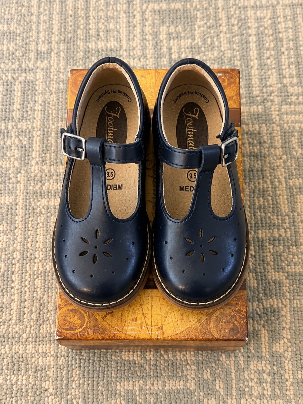 FootMates Navy Girls T-Strap Mary Jane Shoes